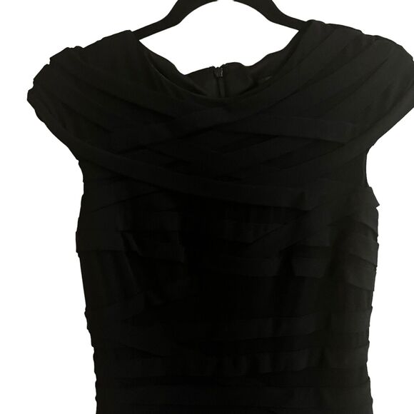 Tadashi Shoji Bandage dress Pleated Criss-Cross bodice in Black #G1112 - Picture 3 of 4